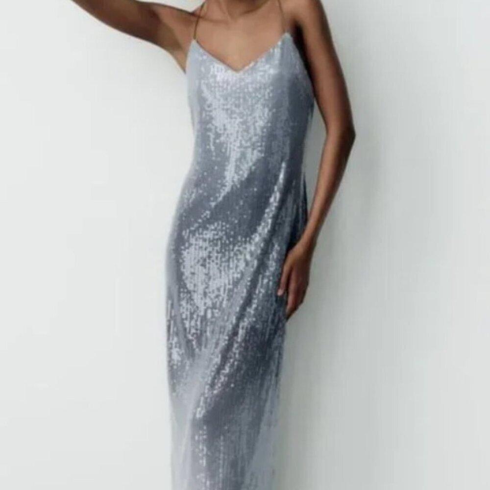 ZARA DEGRADE SEQUIN DRESS SIZE XS 7901/244/808
